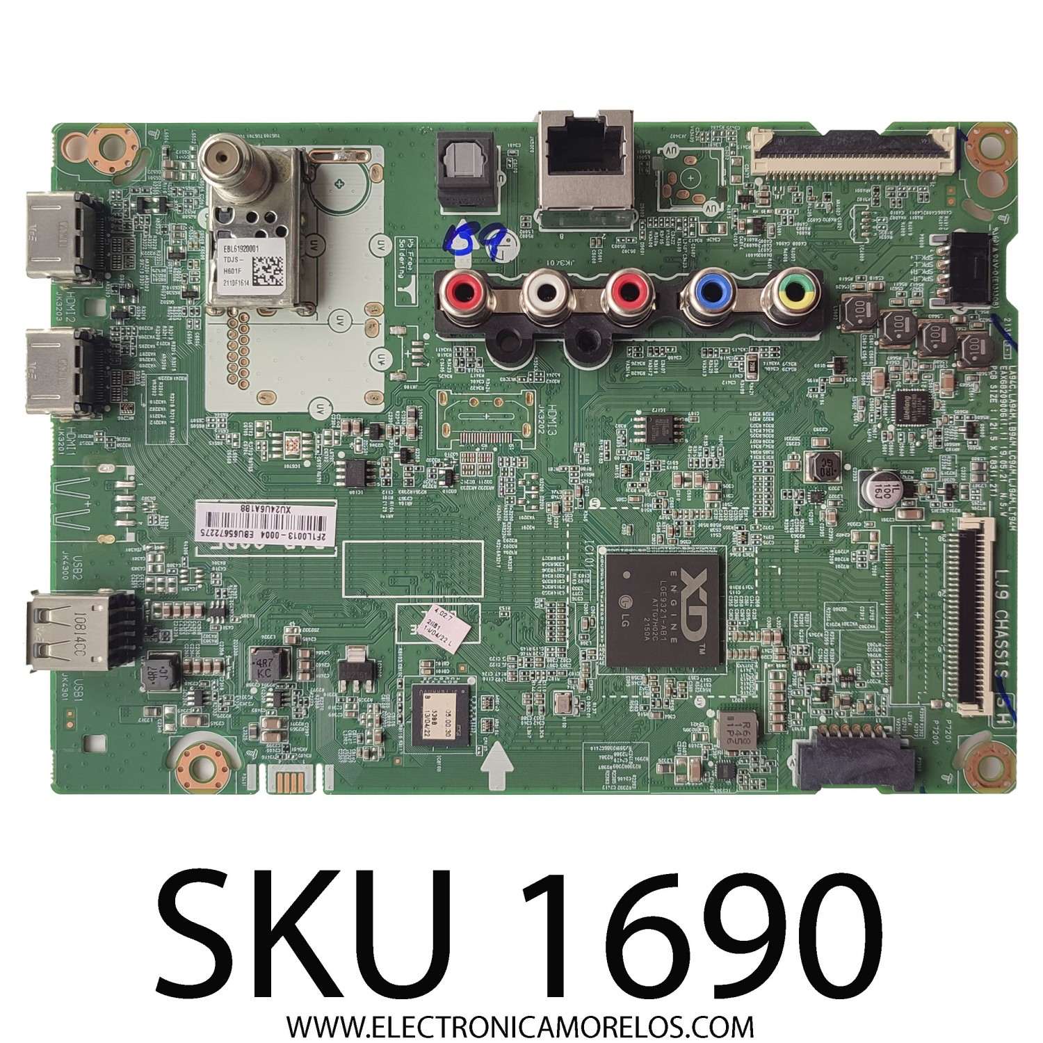 MAIN PARA TV LG / NUMERO DE PARTE EBU65672275 / EAX68209006(1.1) / 2F1L0013-0004 / PANEL NC320DXG-VHKP1 / MODELO 32LM577BPUA.BUSSLJM	
